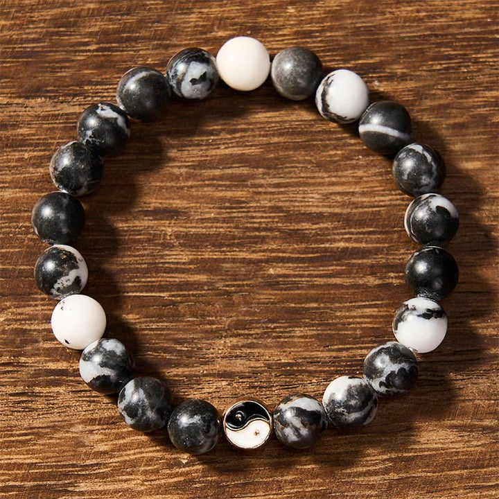 Buddha Stones Bracelet rond en agate Orca Yin Yang Harmonie Yin Yang - image 2