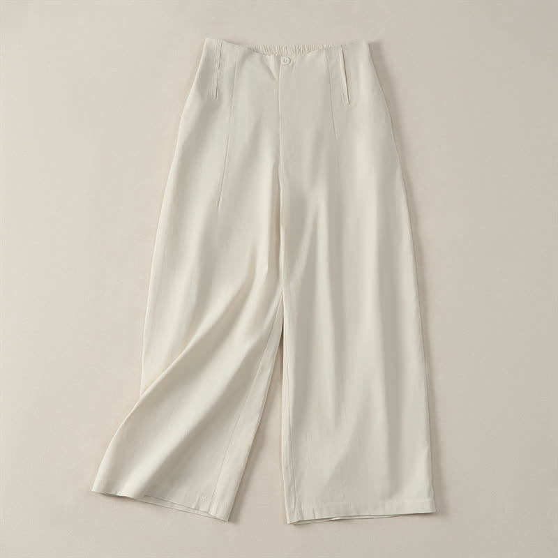 Buddha Stones Pantalon court d'été minimaliste et élégant à boutons et fermeture éclair, coupe droite, avec poches. - Beige - US12，UK/AU16，EU44 (3XL) - image 17