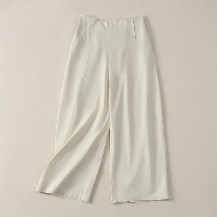 Buddha Stones Pantalon court d'été minimaliste et élégant à boutons et fermeture éclair, coupe droite, avec poches. - Beige - US12，UK/AU16，EU44 (3XL) - image 17