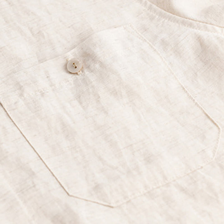 Buddha Stones Chemises d'été minimalistes à manches courtes pour hommes, unies, avec poches plaquées. - image 15