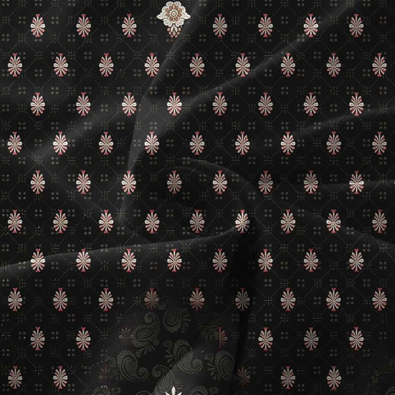 Buddha Stones Robe midi d'été décontractée rose à motif floral ethnique pour femme, sans manches et avec poches - image 3