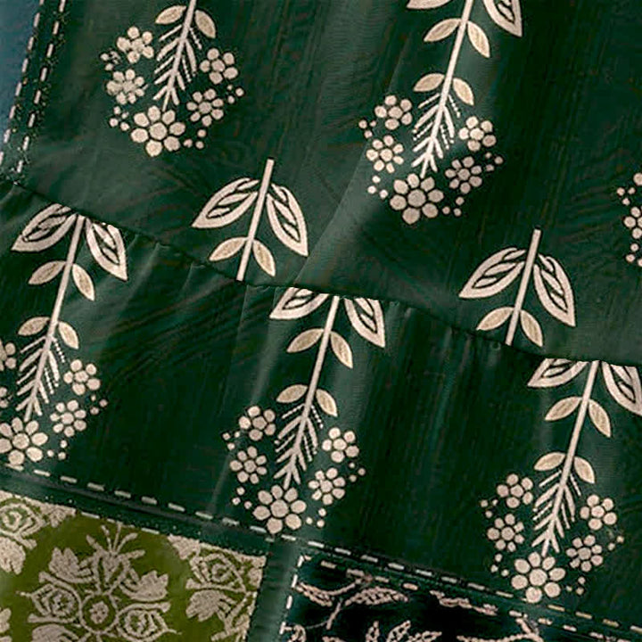 Buddha Stones Robe midi d'été décontractée et vintage à patchwork floral et feuilles, sans manches, avec poches, pour femme - image 1
