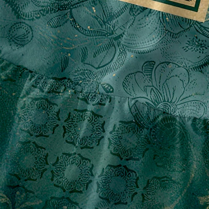 Buddha Stones Robe midi d'été décontractée pour femme, à motif floral vintage et sans manches, avec poches - image 1