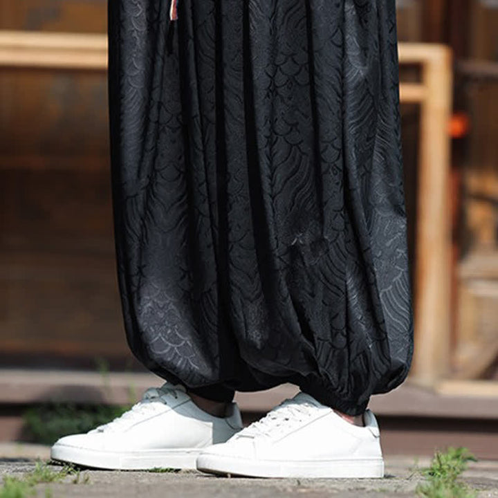 Buddha Stones Pantalon harem homme style bohème décontracté à motifs abstraits, longueur cheville - image 20