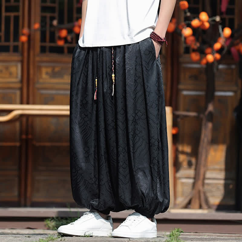 Buddha Stones Pantalon harem homme style bohème décontracté à motifs abstraits, longueur cheville - image 14