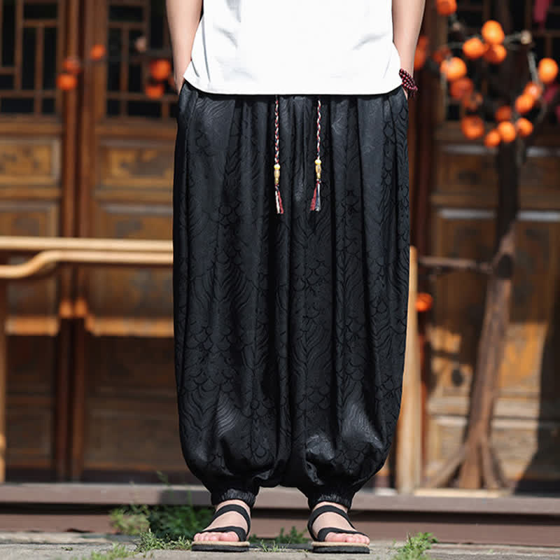 Buddha Stones Pantalon harem homme style bohème décontracté à motifs abstraits, longueur cheville - image 15