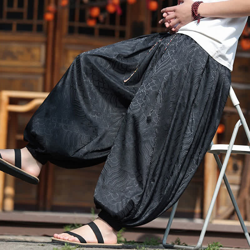 Buddha Stones Pantalon harem homme style bohème décontracté à motifs abstraits, longueur cheville - image 17