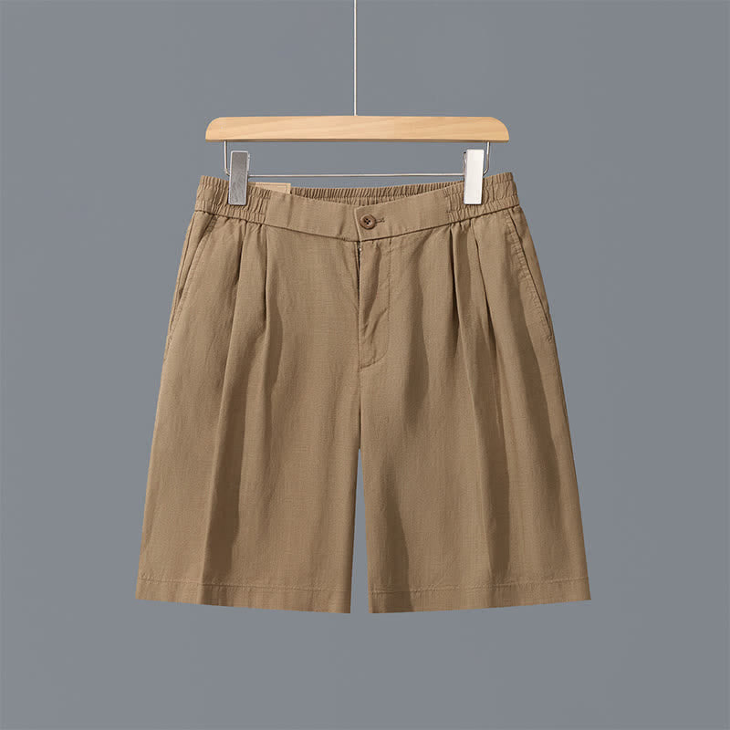 Buddha Stones Short d'été minimaliste et décontracté pour homme, avec fermeture éclair et poches. - Tanné - US/UK/AU42，EU52 (3XL) - image 0