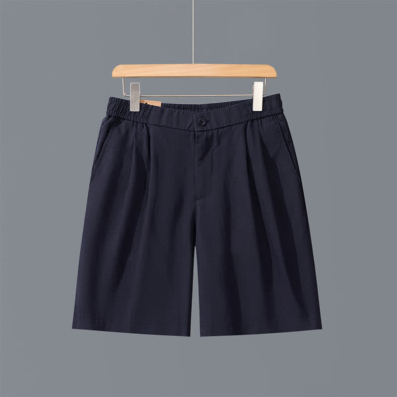 Buddha Stones Short d'été minimaliste et décontracté pour homme, avec fermeture éclair et poches. - Bleu nuit - US/UK/AU42，EU52 (3XL) - image 1
