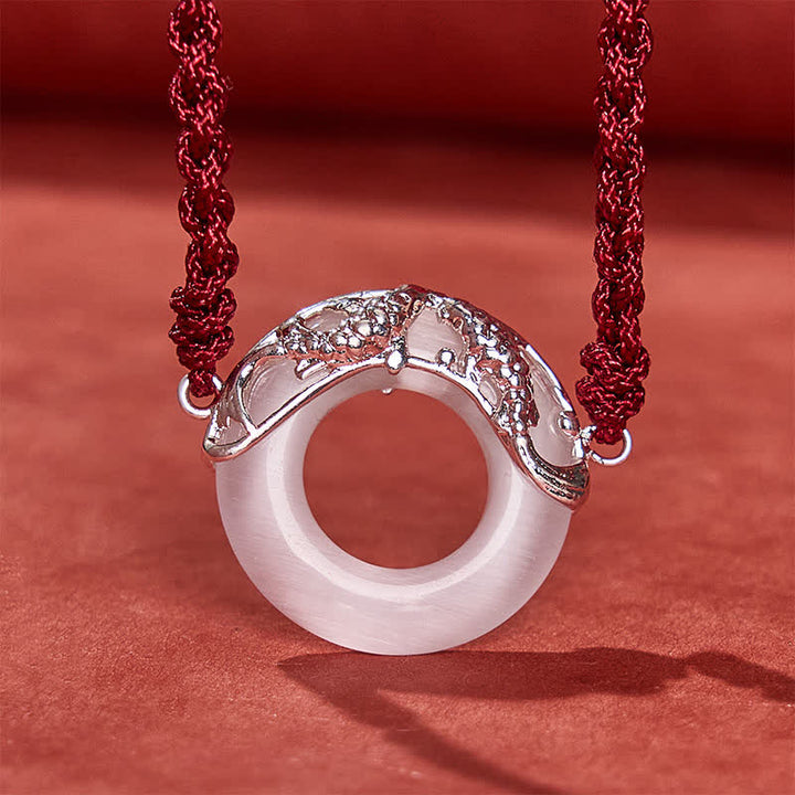 Buddha Stones Bracelet en jade blanc avec carpes koï et cordon rouge, symbole de richesse - image 8