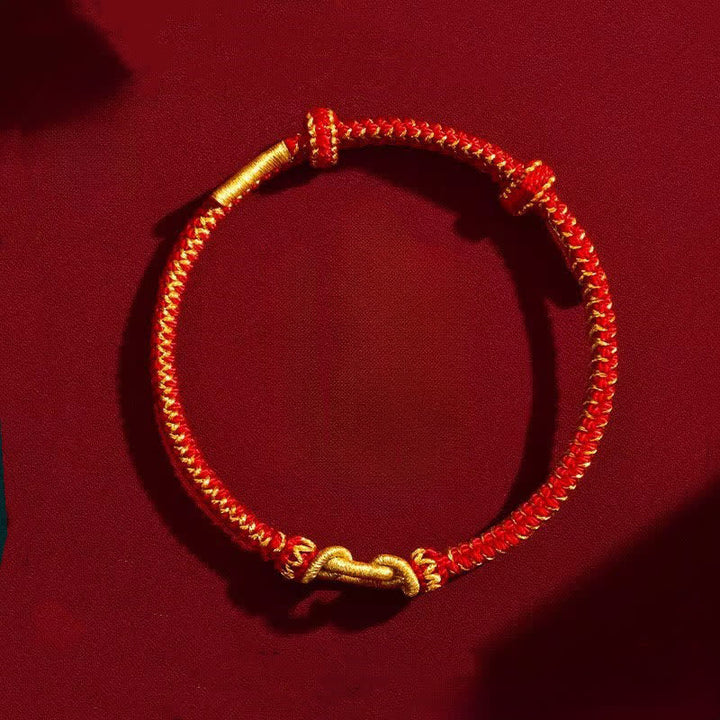 Buddha Stones Bracelet tressé porte-bonheur à nœud rouge du zodiaque chinois - image 2