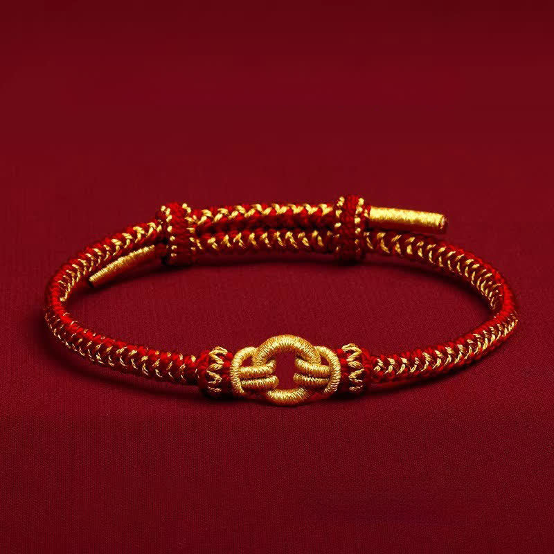 Buddha Stones Bracelet tressé porte-bonheur à nœud rouge du zodiaque chinois - Cheval - Tour de poignet : 14–20 cm - image 0