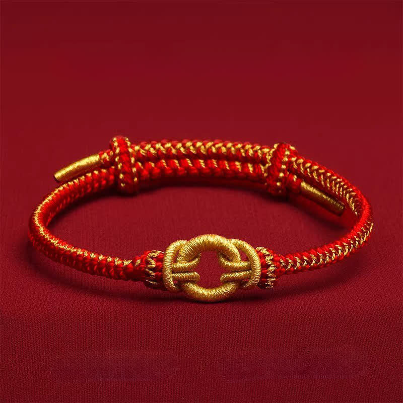 Buddha Stones Bracelet tressé porte-bonheur à nœud rouge du zodiaque chinois - Général - Tour de poignet : 14–20 cm - image 1