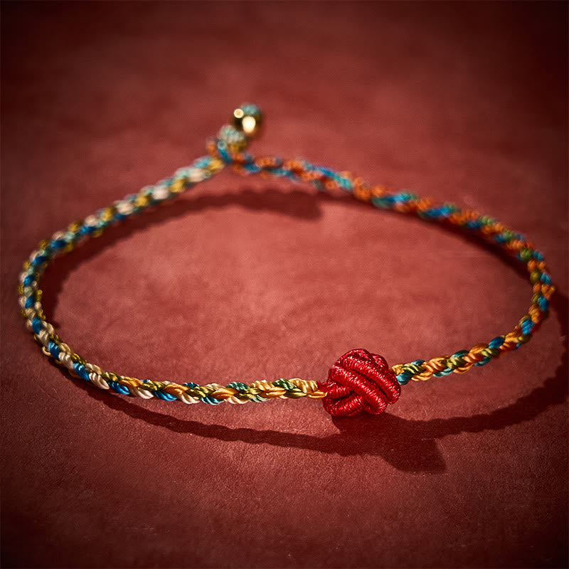 Buddha Stones Bracelet de protection en cordelette rouge colorée tissée à la main - 7,48 po / 19 cm - image 0