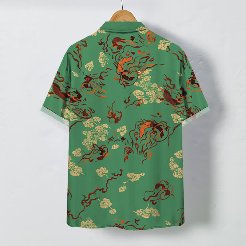 Buddha Stones Chemise à manches courtes respirante pour homme avec boutons à motif tourbillonnant abstrait dans les tons naturels - image 8