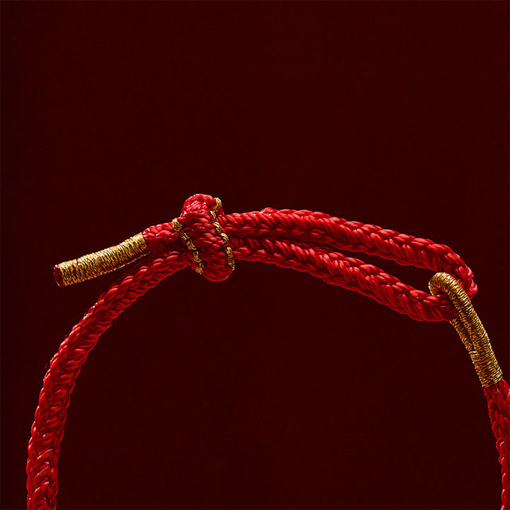 Buddha Stones Bracelet porte-bonheur tissé à la main en fil rouge, motif fleurs de pêcher et tournesol - image 19