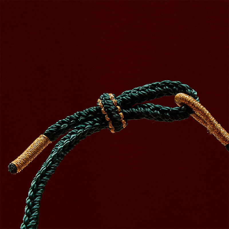 Buddha Stones Bracelet porte-bonheur tissé à la main en fil rouge, motif fleurs de pêcher et tournesol - image 9