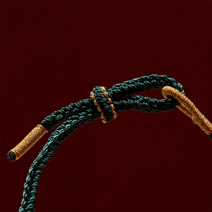 Buddha Stones Bracelet porte-bonheur tissé à la main en fil rouge, motif fleurs de pêcher et tournesol - image 9