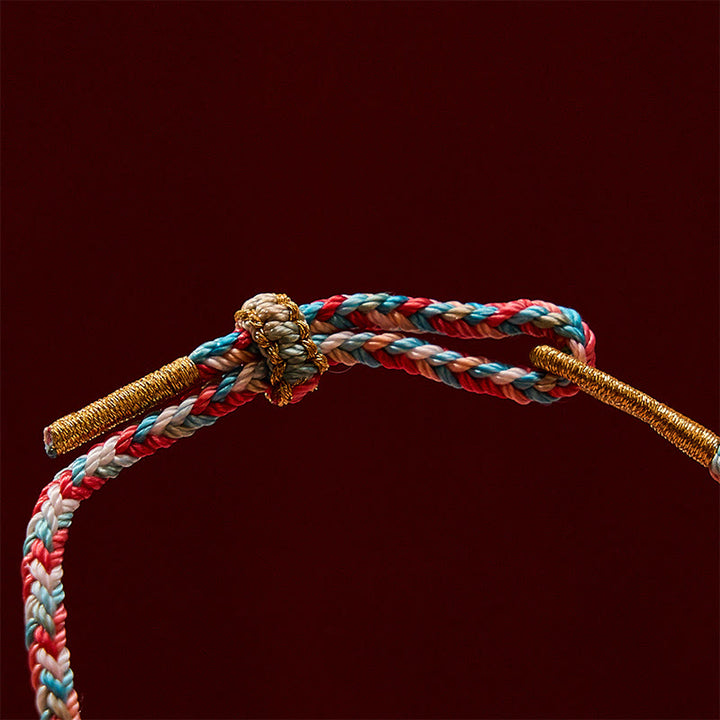 Buddha Stones Bracelet en corde tressée à la main avec motif de carpes koï et fleurs de pêcher, symbole de réussite. - image 13