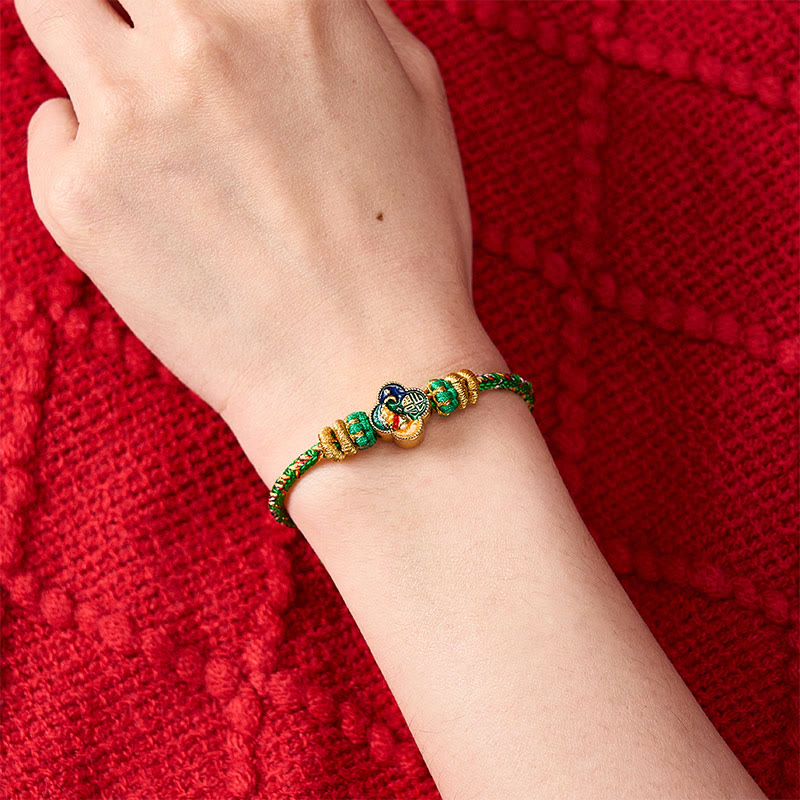 Buddha Stones Bracelet en corde tressée à la main représentant un poisson koi et le succès du Fu - image 4