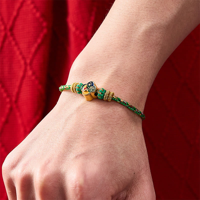 Buddha Stones Bracelet en corde tressée à la main représentant un poisson koi et le succès du Fu - image 12