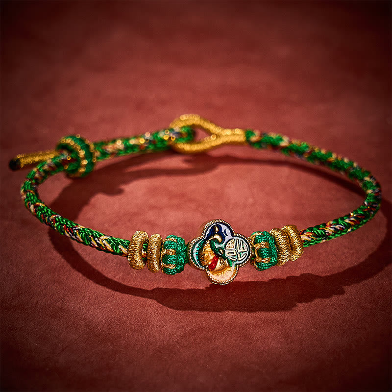 Buddha Stones Bracelet en corde tressée à la main représentant un poisson koi et le succès du Fu - image 13