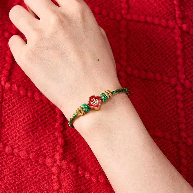 Buddha Stones Bracelet en corde tressée à la main représentant un poisson koi et le succès du Fu - image 11
