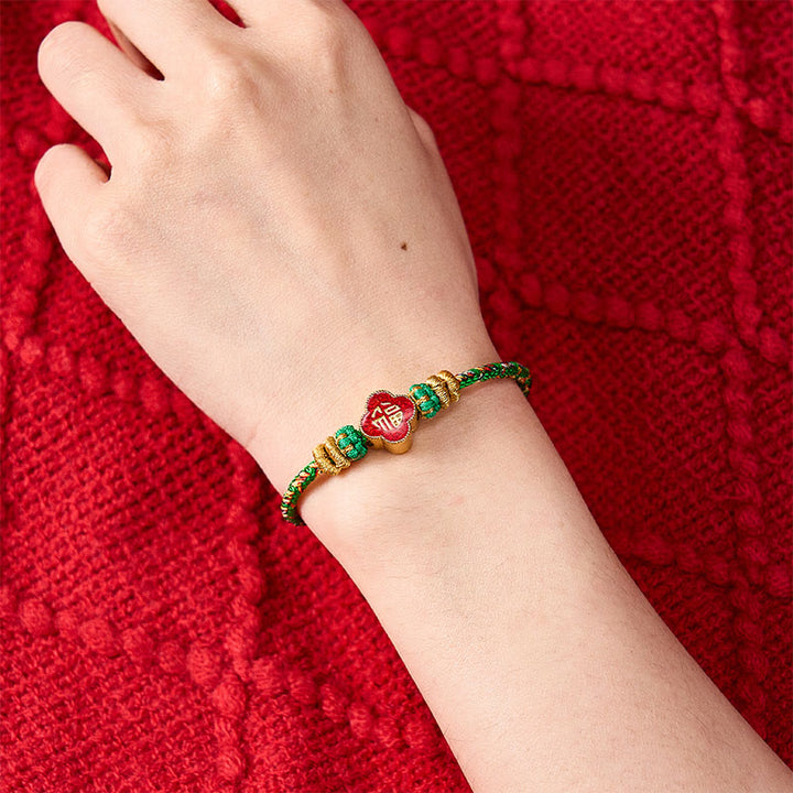 Buddha Stones Bracelet en corde tressée à la main représentant un poisson koi et le succès du Fu - image 11