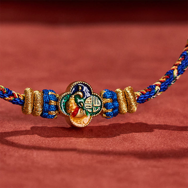 Buddha Stones Bracelet en corde tressée à la main représentant un poisson koi et le succès du Fu - image 18