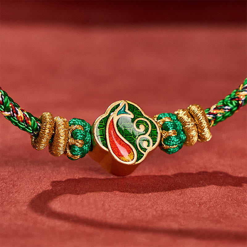 Buddha Stones Bracelet en corde tressée à la main avec motif de carpe koï et porte-bonheur - image 12