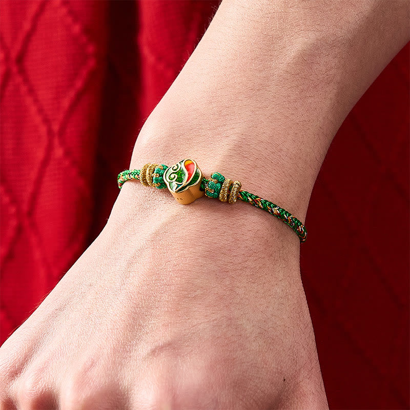 Buddha Stones Bracelet en corde tressée à la main avec motif de carpe koï et porte-bonheur - image 4