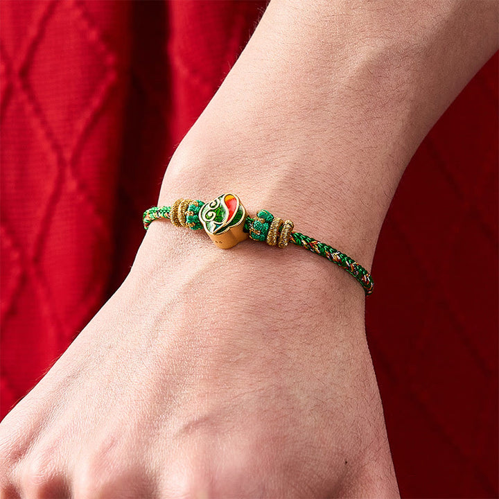 Buddha Stones Bracelet en corde tressée à la main avec motif de carpe koï et porte-bonheur - image 4
