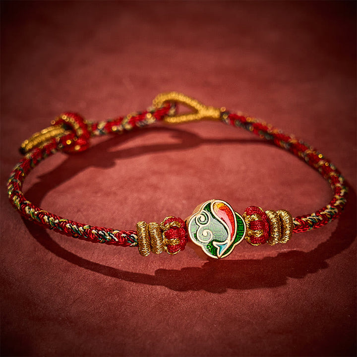 Buddha Stones Bracelet en corde tressée à la main avec motif de carpe koï et porte-bonheur - image 14