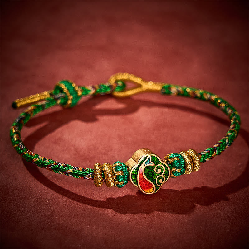 Buddha Stones Bracelet en corde tressée à la main avec motif de carpe koï et porte-bonheur - image 11