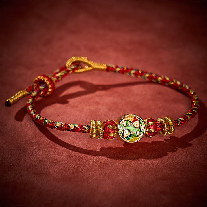 Buddha Stones Bracelet de protection en corde tressée à la main avec double motif de carpe koï - image 14