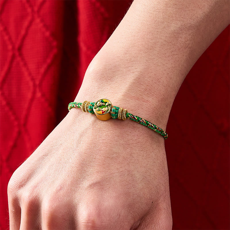 Buddha Stones Bracelet de protection en corde tressée à la main avec double motif de carpe koï - image 10