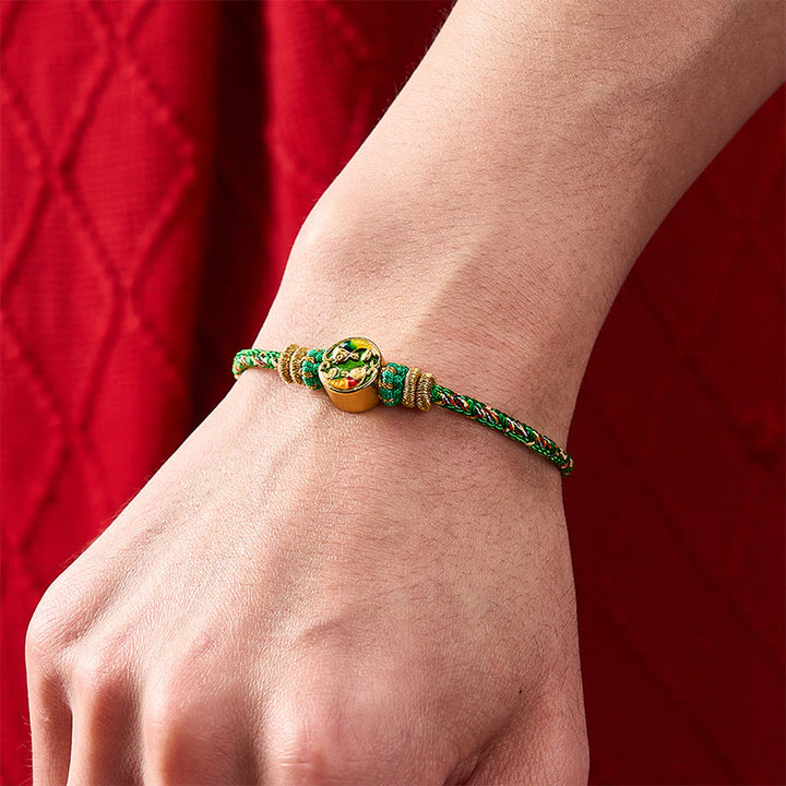 Buddha Stones Bracelet de protection en corde tressée à la main avec double motif de carpe koï - image 10