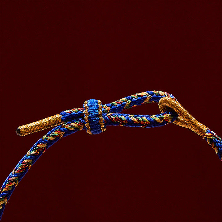 Buddha Stones Bracelet en corde tressée à la main avec double motif de carpes koï dorées, résistant et solide - image 12