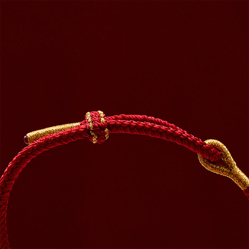 Buddha Stones Bracelet porte-bonheur tournesol en fil rouge tissé à la main - image 10