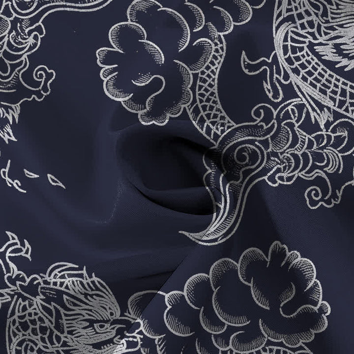 Buddha Stones Chemise à manches courtes respirante pour homme, à boutons et à motif floral vintage - image 4
