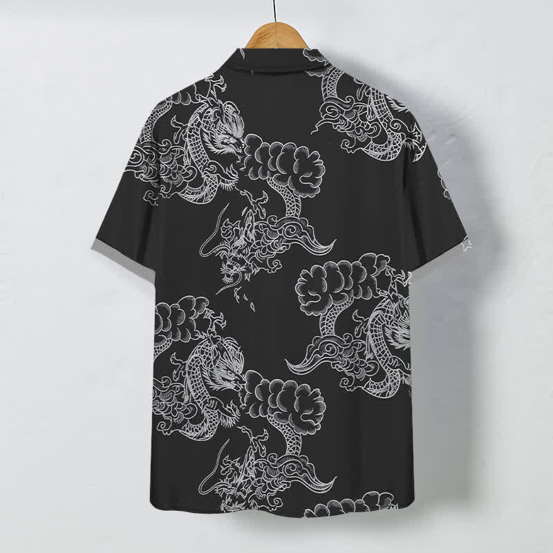 Buddha Stones Chemise à manches courtes respirante pour homme, à boutons et à motif floral vintage - image 8