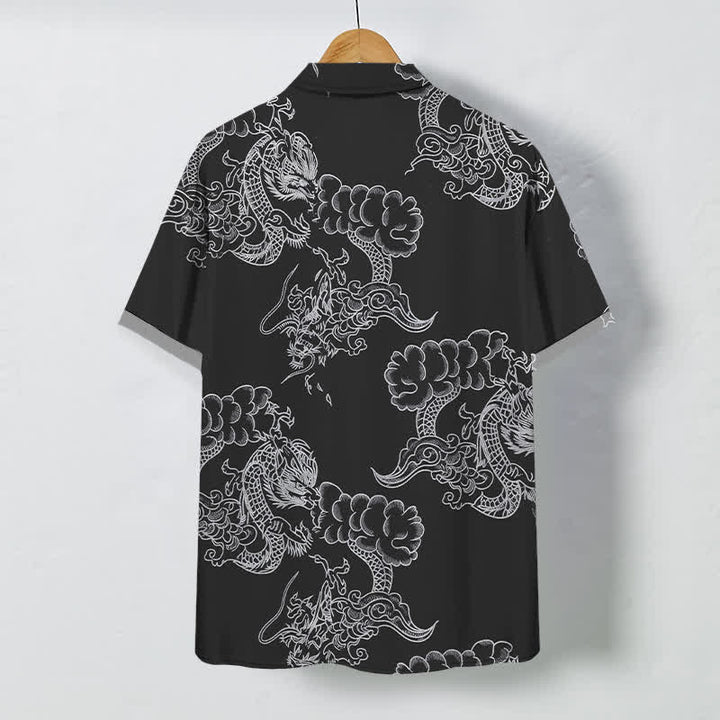 Buddha Stones Chemise à manches courtes respirante pour homme, à boutons et à motif floral vintage - image 8
