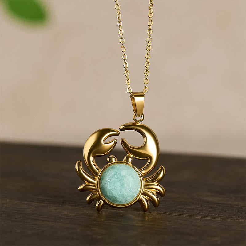 Buddha Stones Collier Crabe Paix Intérieure en Améthyste Plaqué Or - image 16