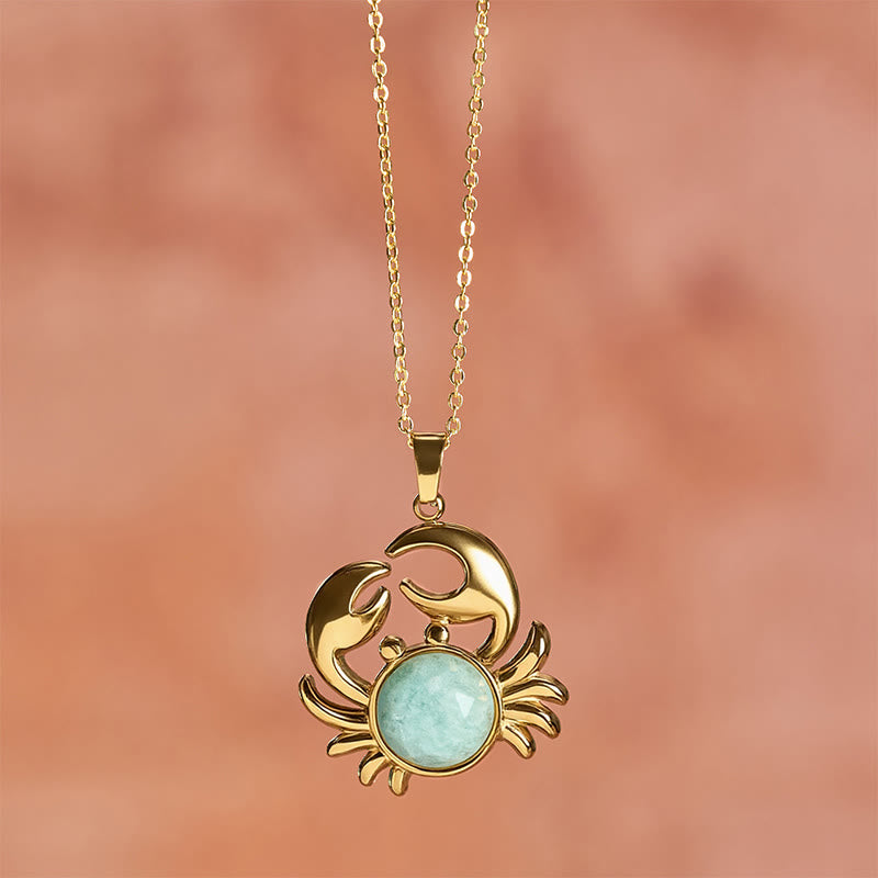 Buddha Stones Collier Crabe Paix Intérieure en Améthyste Plaqué Or - image 14