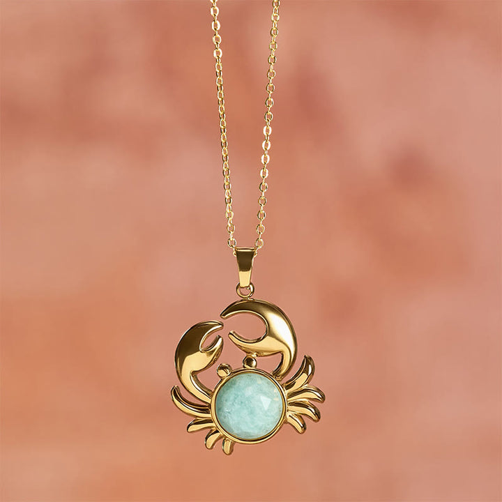 Buddha Stones Collier Crabe Paix Intérieure en Améthyste Plaqué Or - image 14