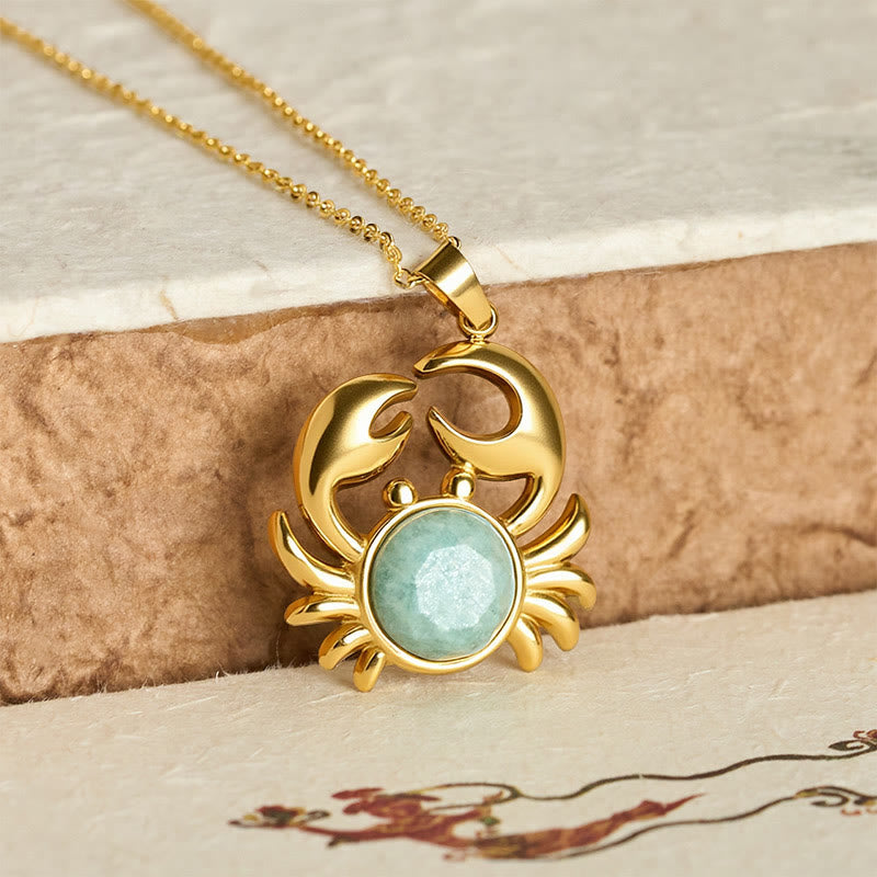 Buddha Stones Collier Crabe Paix Intérieure en Améthyste Plaqué Or - image 15