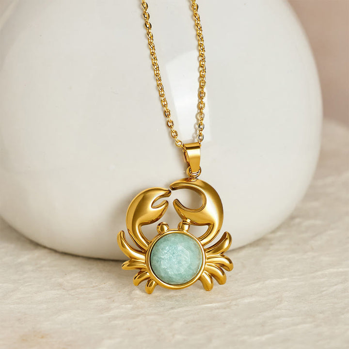 Buddha Stones Collier Crabe Paix Intérieure en Améthyste Plaqué Or - image 13