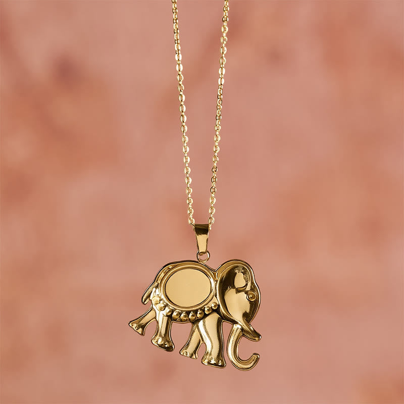 Buddha Stones Collier de protection éléphant en œil de tigre plaqué or - image 19