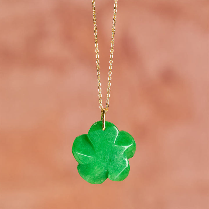Buddha Stones Collier de positivité en aventurine verte naturelle à cinq pétales - image 12