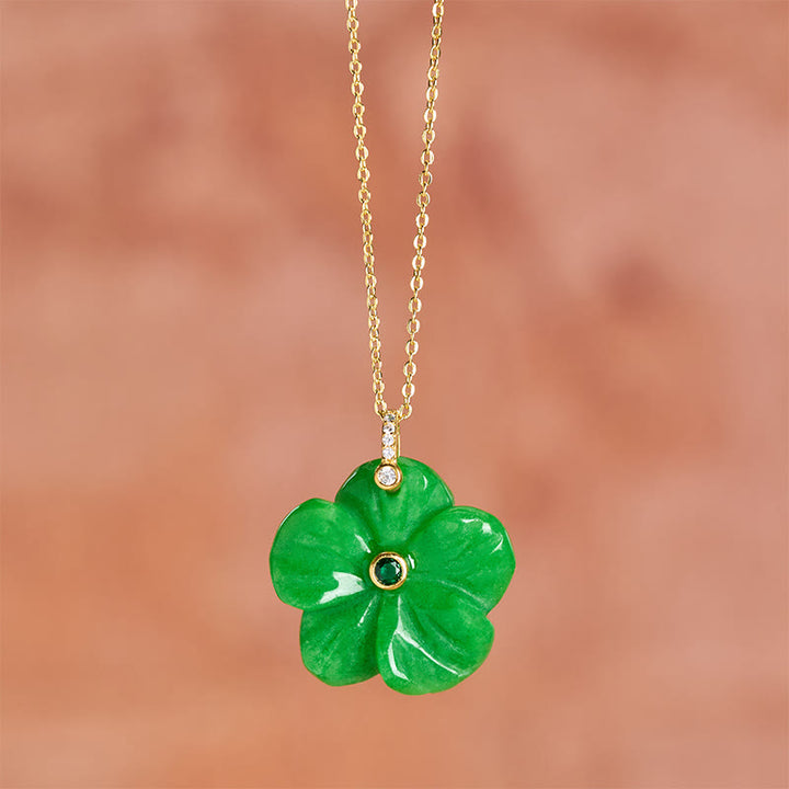 Buddha Stones Collier de positivité en aventurine verte naturelle à cinq pétales - image 11